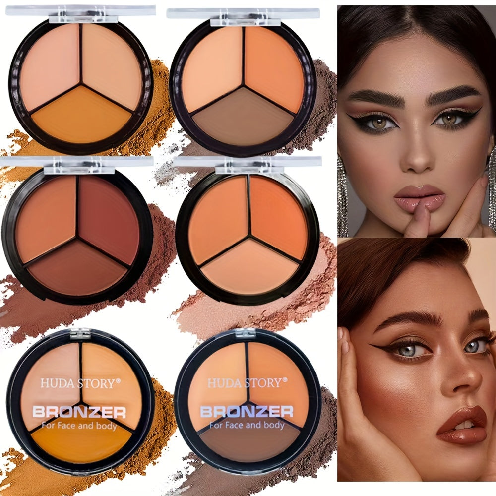 3 Colors Eyeshadow Palette Brown And Golden Matte Finish Makeup Palette