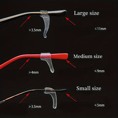 3 Pairs Glasses Ear Hook Non Slip Silicone Leg Tip Fixer