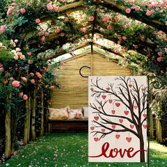 Valentines Garden Flag 30 48 45 72 Cm Love Heart Tree Double Sided