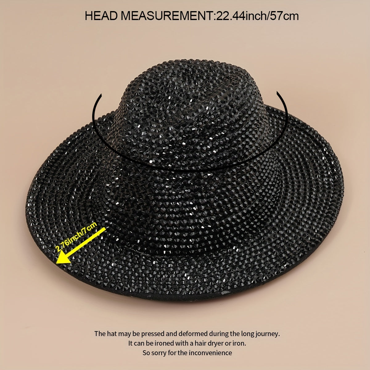 Rhinestone Cowboy Fedora Cap Wide Brim Jazz Hat Couple Felt Hat