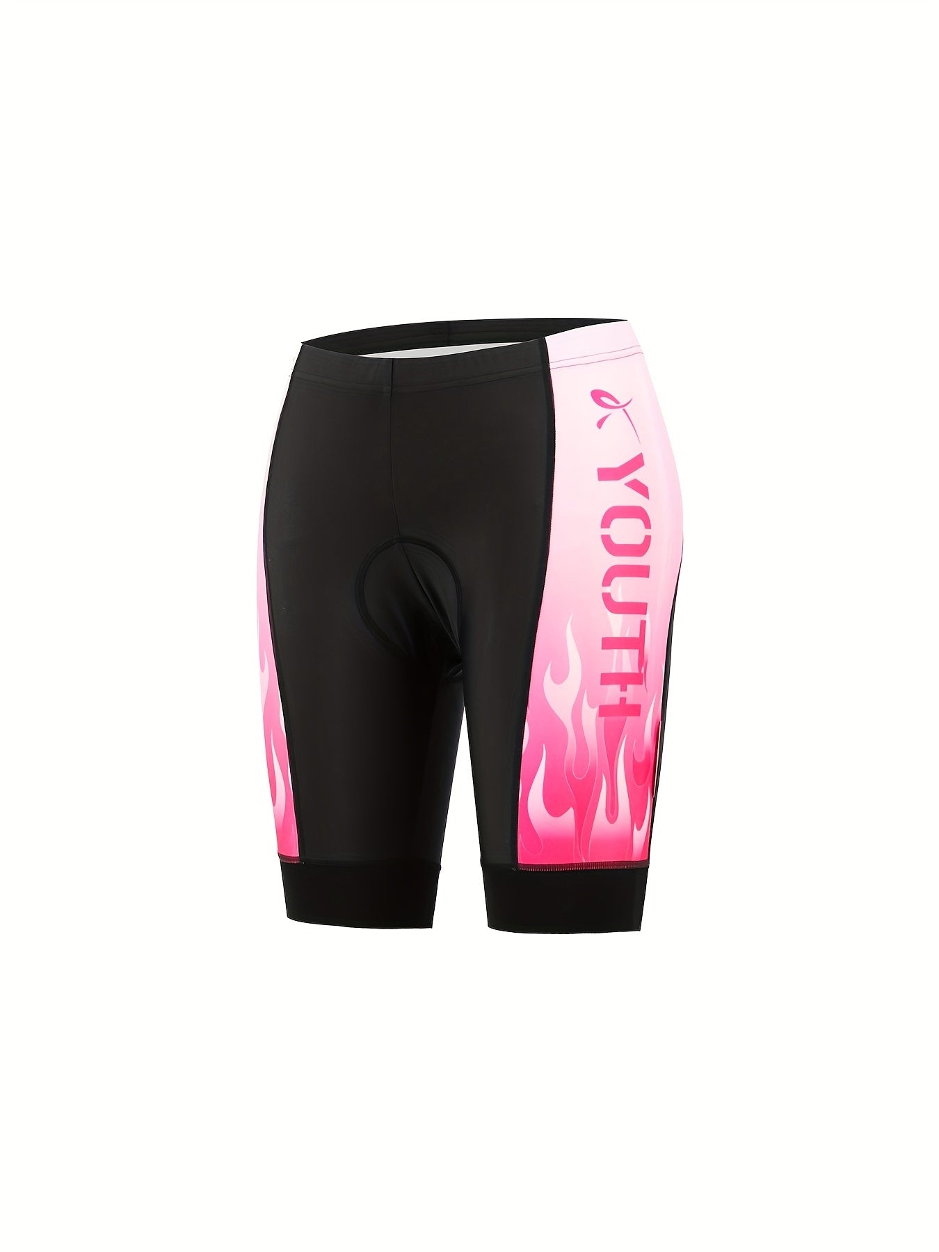 Letter Print High Waist Cycling Shorts Breathable Sports Mid Length