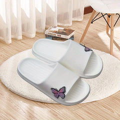 Women's Butterfly Print Slides Soft Sole Shoes