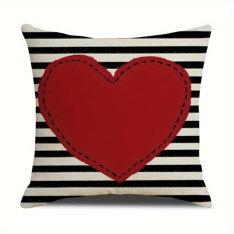 Set of 4 Linen Printed Throw Pillow Covers