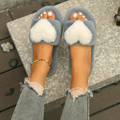 Heart Pattern Flatform Slip On Slippers Soft & Comfy Shoes