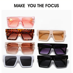 Retro Square Oversize Sunglasses UV Protection