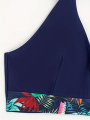 Tropical Print Bikini Set & Cover Up