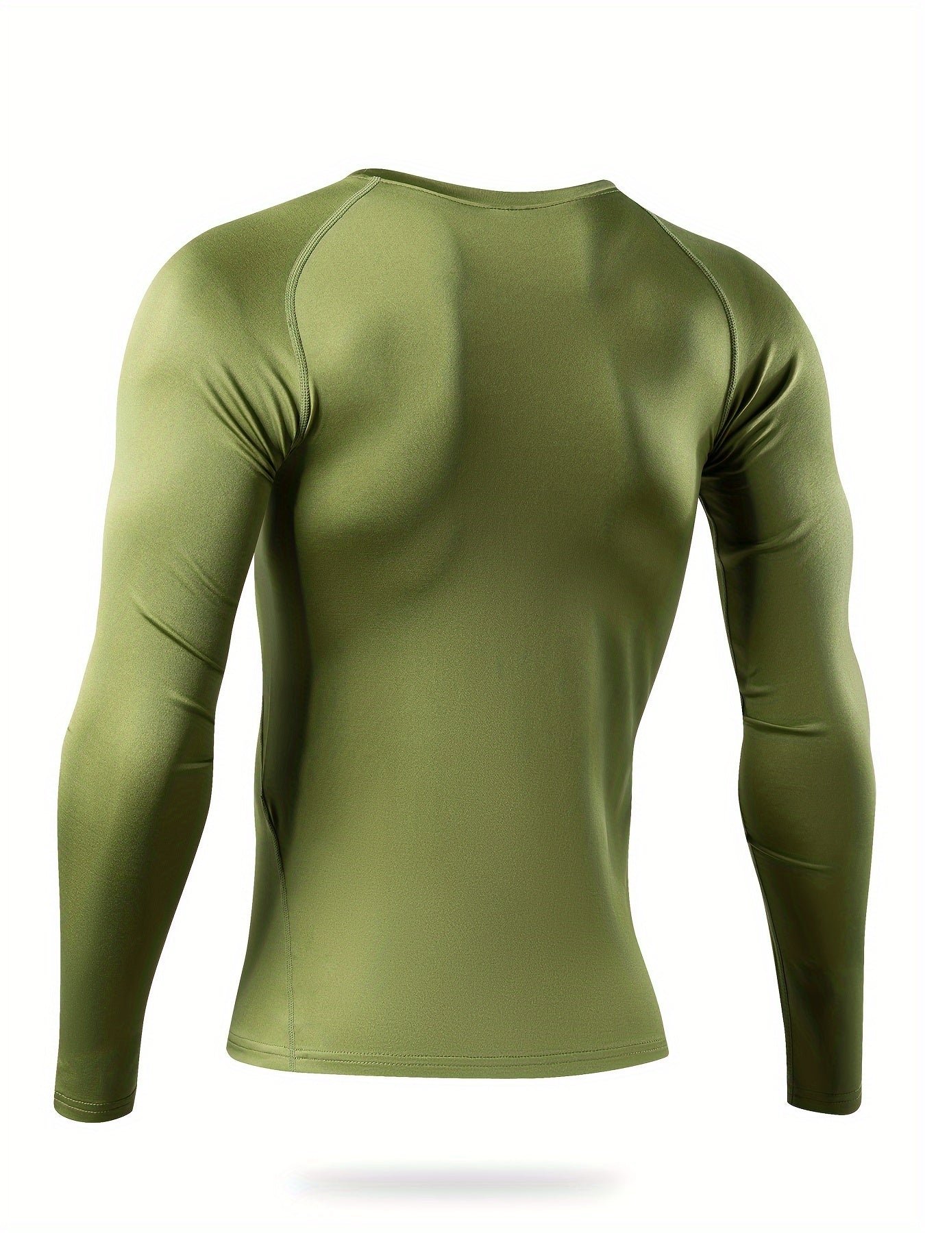 Men's Letter Print Compression Shirt Athletic Cold Weather Baselayer