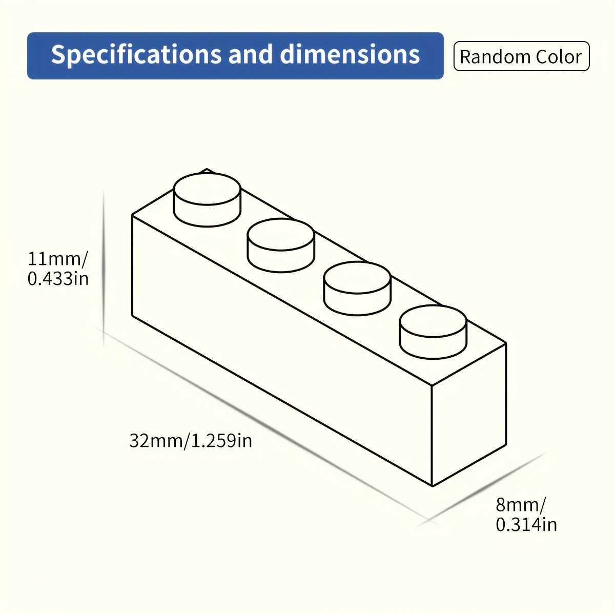 64pcs 1X4 High Bricks for Building Blocks Educational Toys for Kids