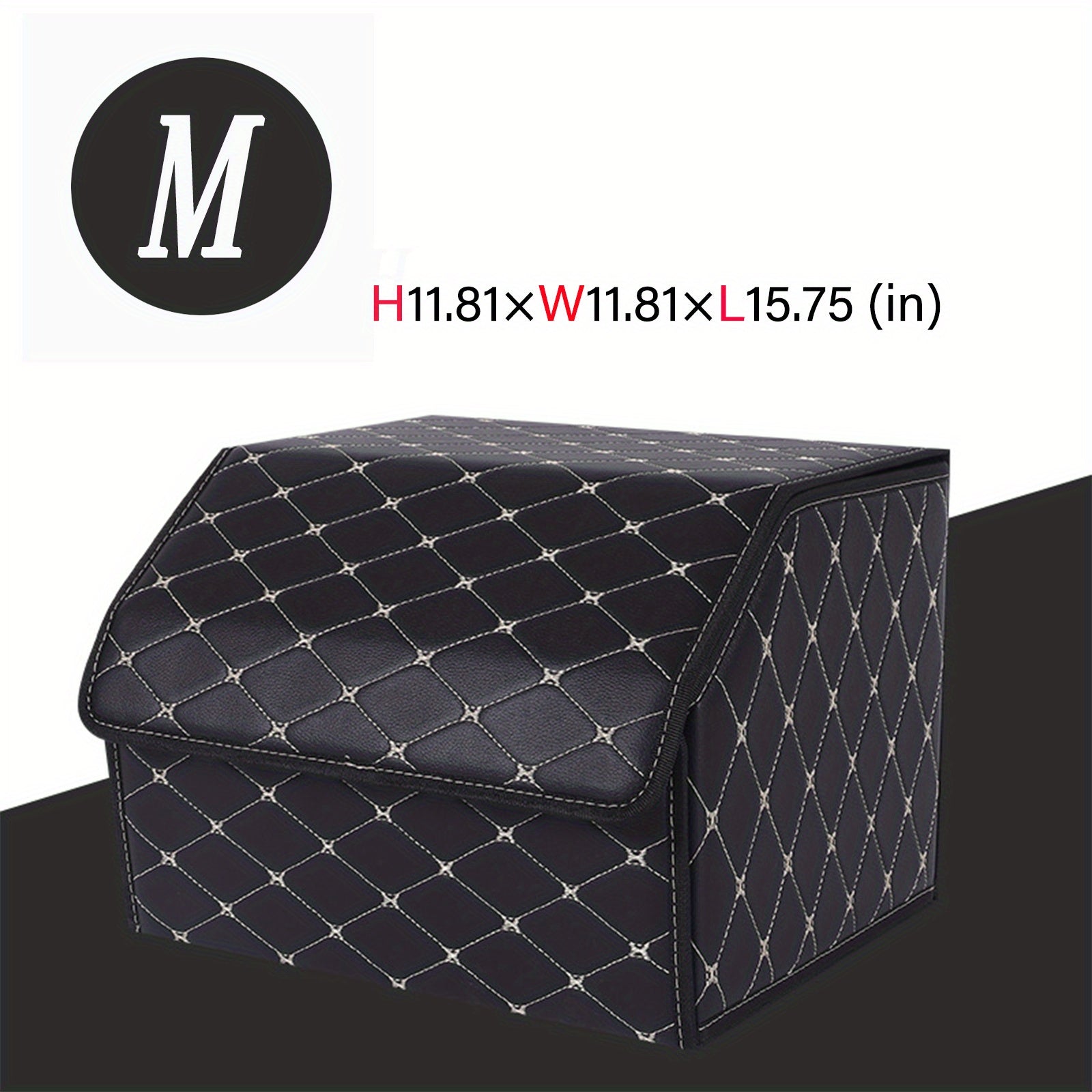 Car Trunk PU Leather Storage Box Foldable & Removable