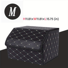 Car Trunk PU Leather Storage Box Foldable & Removable