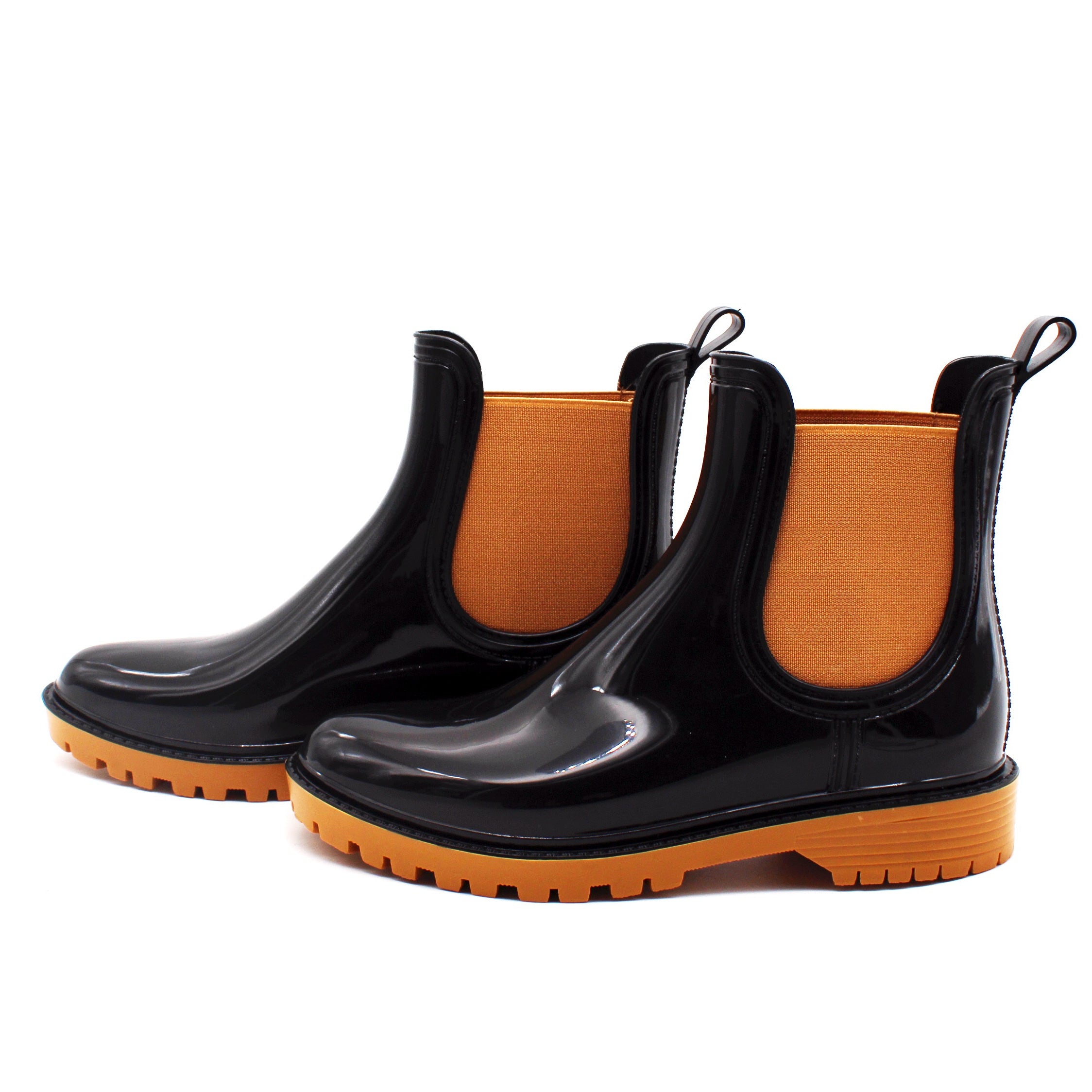 Women's Chelsea Ankle Rain Boots Casual Waterproof Slip On Short Boots