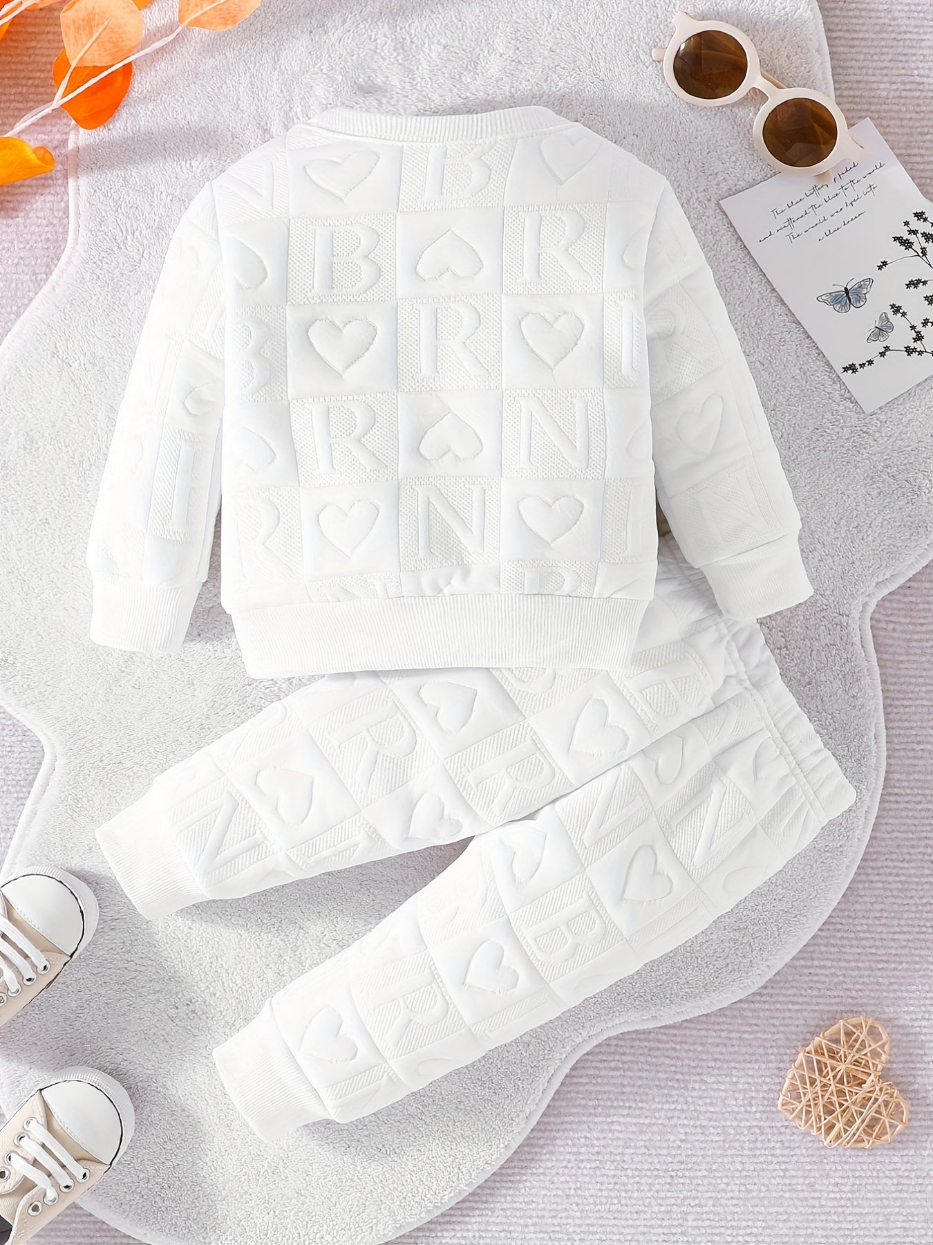 2pcs Baby Girls Letter Long Sleeve Top & Pants Baby Clothes