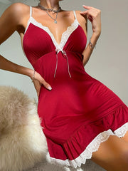 Lace Slip Nightdress V Backless Sleep Dress Women's Sleepwear