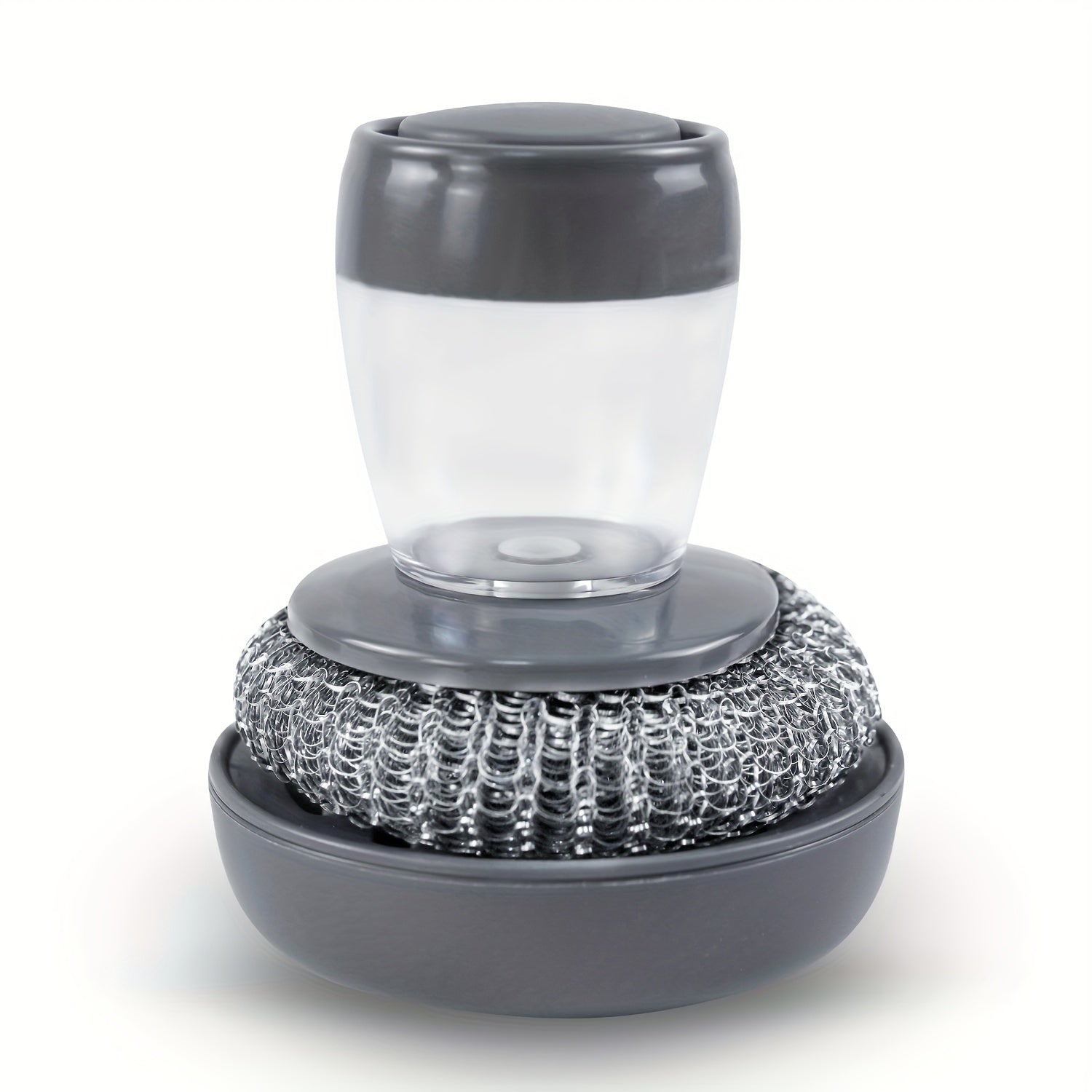 Stainless Steel Wool Scrubber with Soap Dispenser for Kitchen Cleaning