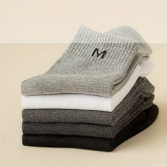 5 Pairs Letter Print Socks Women's Stockings & Hosiery
