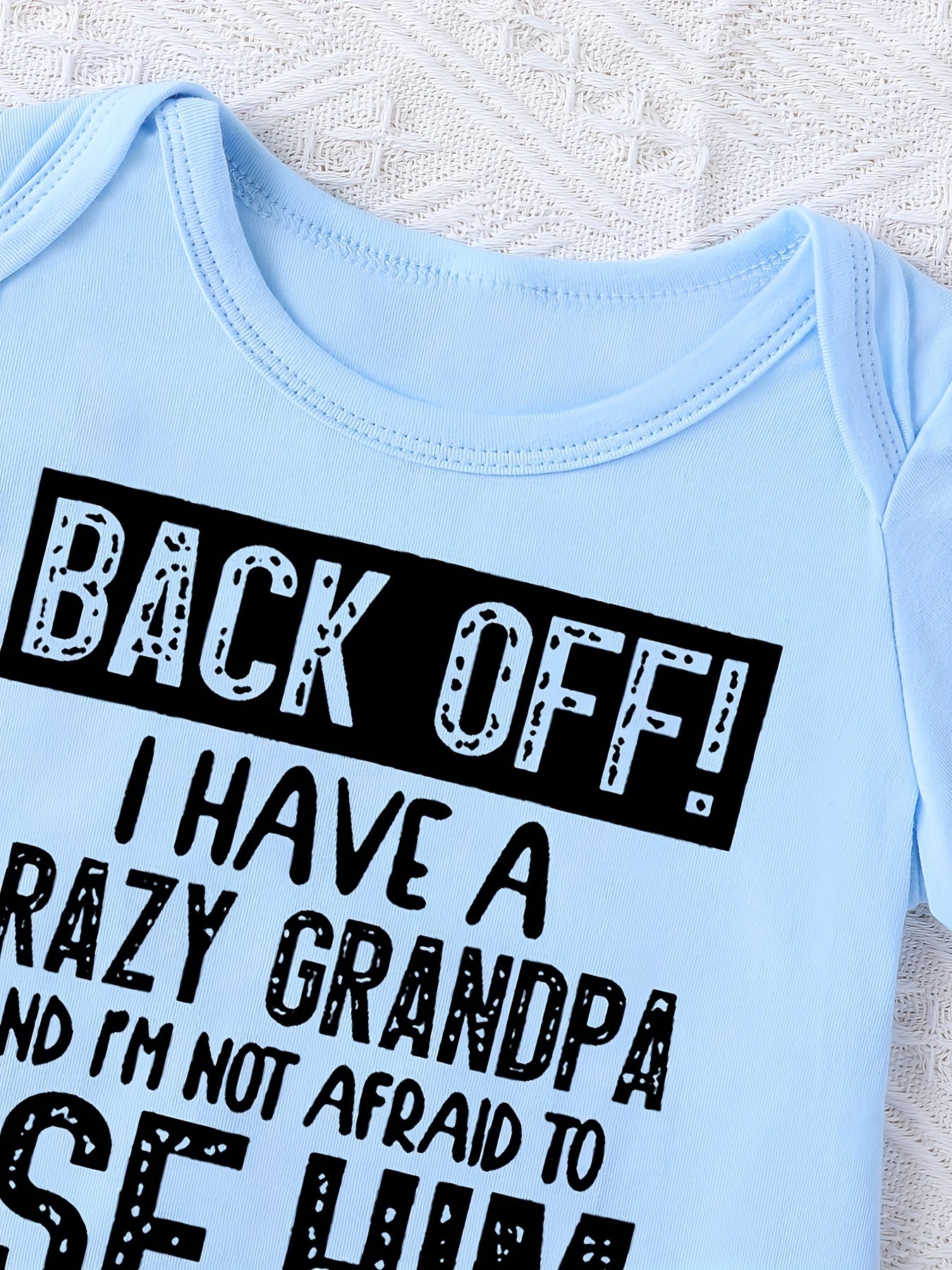 Baby Boys Casual Crazy Grandpa Short Sleeve Onesie Clothes