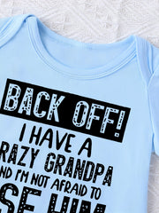 Baby Boys Casual Crazy Grandpa Short Sleeve Onesie Clothes