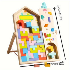 Colorful 3D Wooden Puzzle Blocks for Kids DIY Educational Brain Teaser Toy