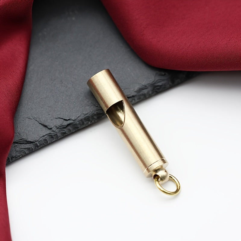 2pcs Outdoor Survival Brass Whistle Key Chain Pendant