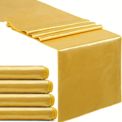 Golden Satin Silk Table Runner for Weddings & Parties