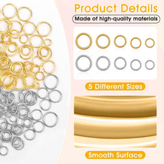 4600Pcs Silver & Golden Jump Rings w/ Tools for Jewelry Making
