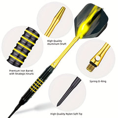 12pc Safety Soft Dart Set 4 Colors Aluminum Rods 24 Dart Heads 4 Tail Wings