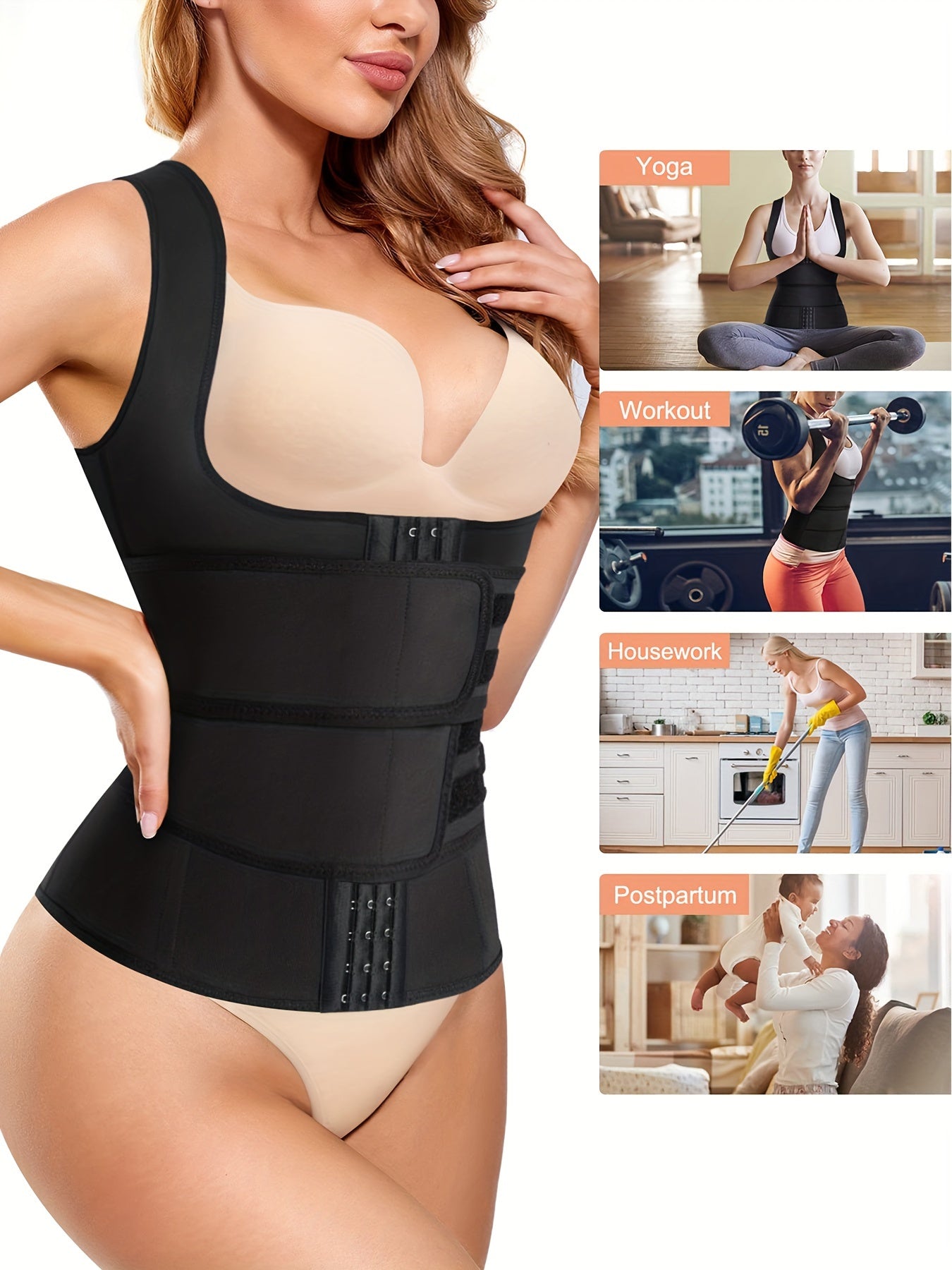 Waist Trainer Tank Top Tummy Control Slimmer Open Bust Top