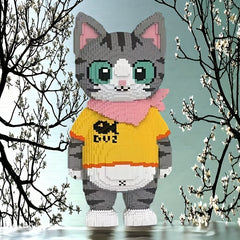 Cat Building Block Set - Challenging Home Decor for Ages 14+