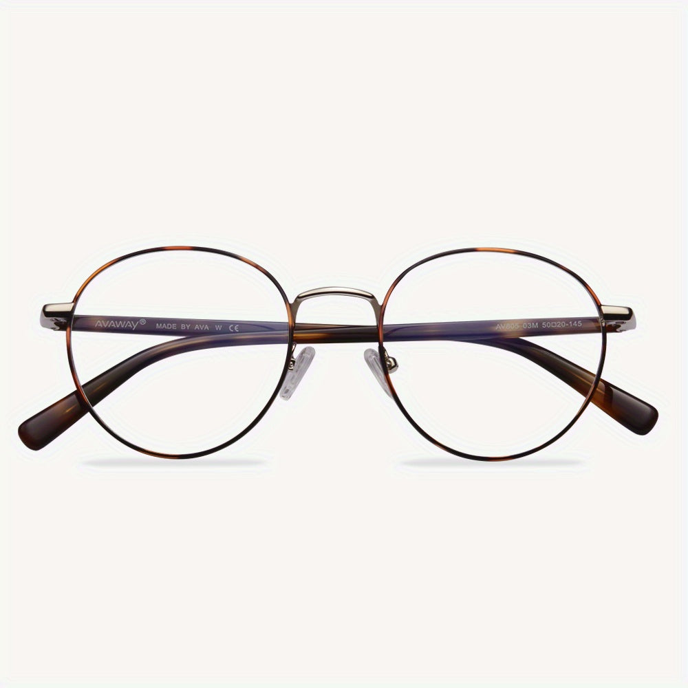 Men's Light Block Round Frame Glasses