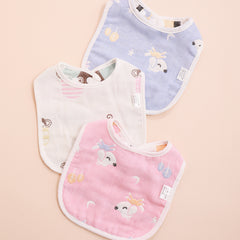3pcs Baby Feeding Drool Bib Set Crown Cloud Heart Pattern Infants Saliva Towel