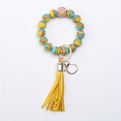 Colorful Tassel Keychain Beaded Bracelet Pendant
