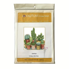 Small Cactus Cross Stitch Kit for Beginners - DIY Needlepoint Adult Kit