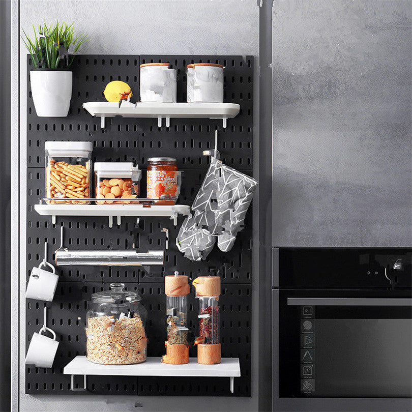 Industrial Style Wall Peg Board Display Shelves