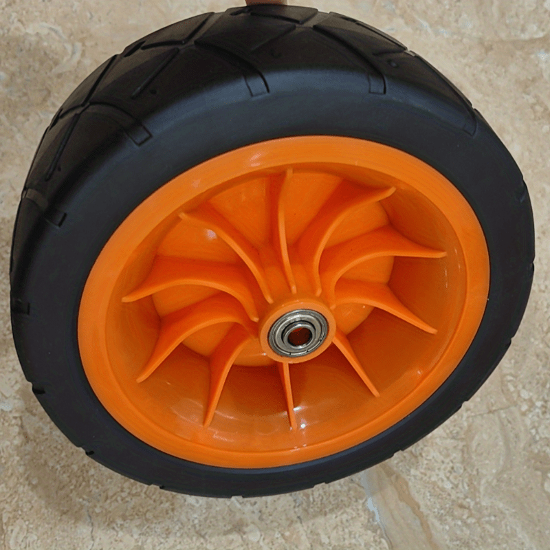 Hand Trailer Wheel 8-Inch Black Solid Rubber Replacement Tire