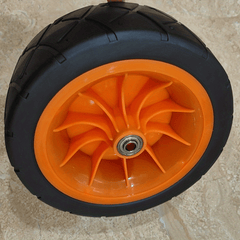 Hand Trailer Wheel 8-Inch Black Solid Rubber Replacement Tire