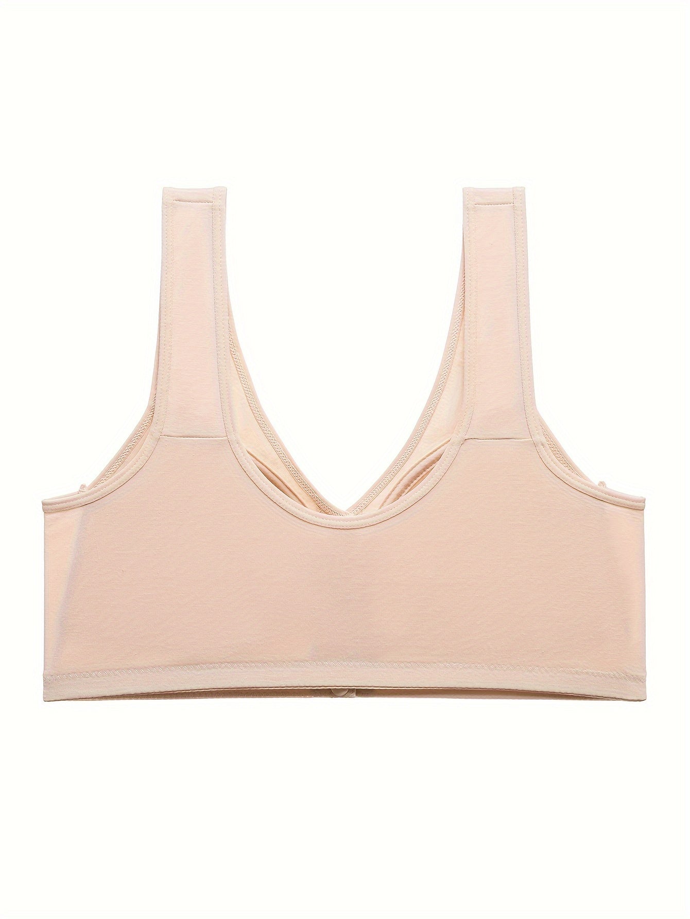 3pcs Floral Wireless Front Buckle Bras Women's Lingerie