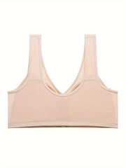 3pcs Floral Wireless Front Buckle Bras Women's Lingerie
