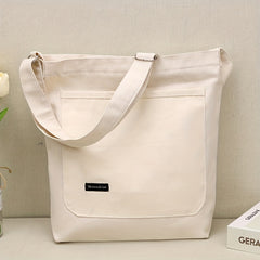 Solid Canvas Crossbody Bag Large Capacity Shoulder Bag For Travel