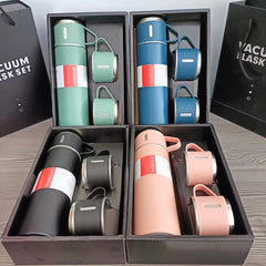 Stainless Steel Insulated Water Bottle 500ml - Leakproof with 2 Extra Lids