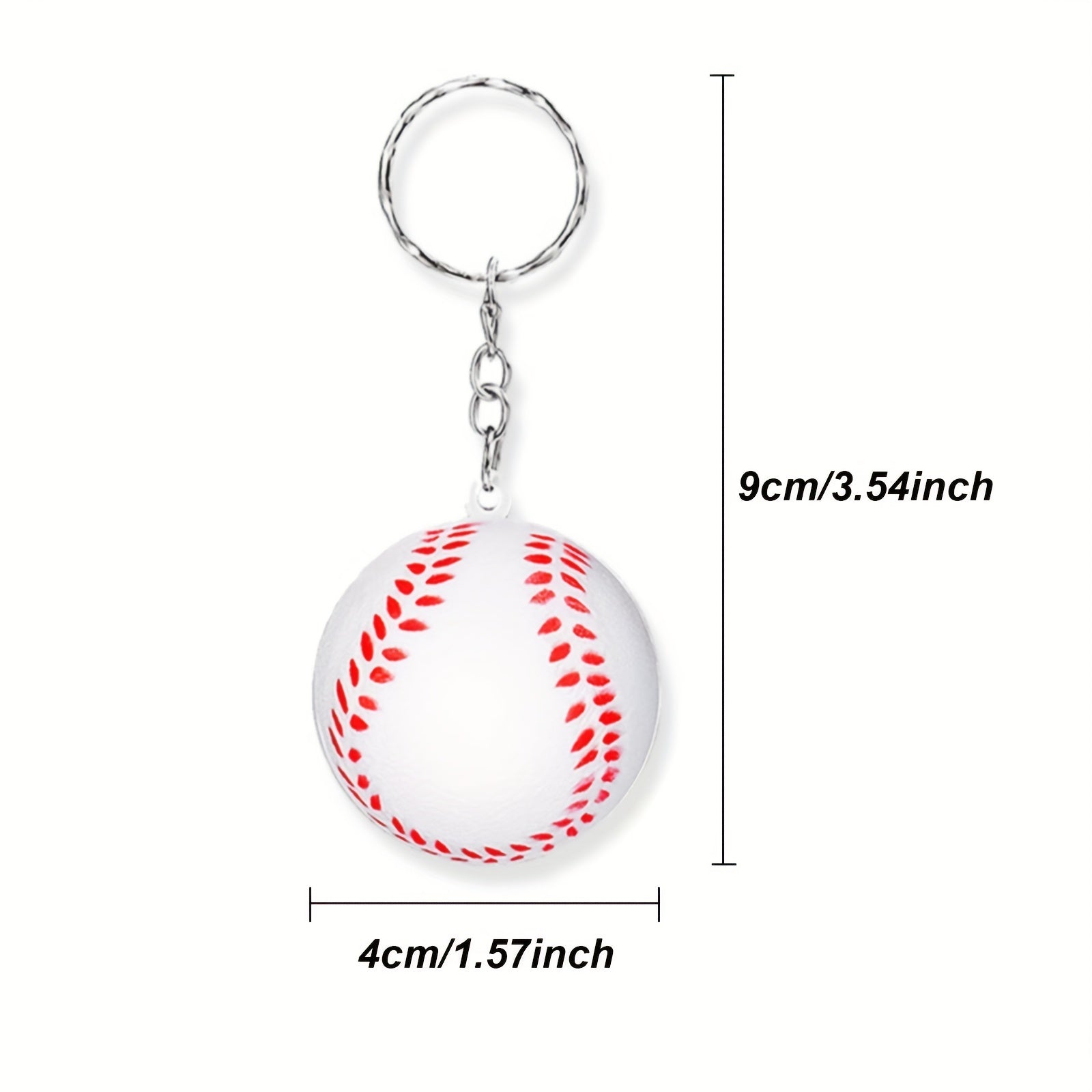 4pcs Baseball Key Chain Squeeze Toy Vent Stress Ball