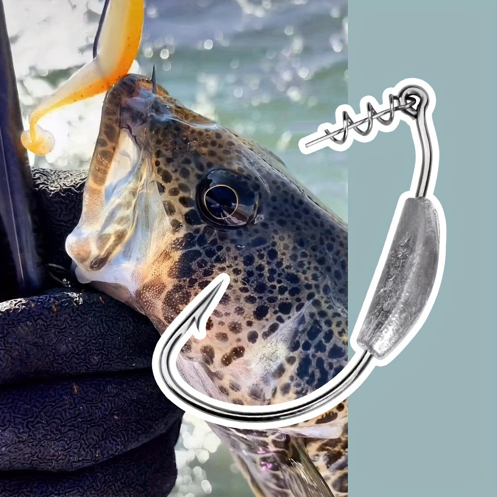 5pcs Offset Fishing Hooks 2g 7g Weighted Soft Bait Hook Jig Worm Hook