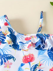 Girls' Floral One Shoulder Swimsuit - Stylish & Comfortable