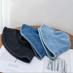 Cotton Denim Bucket Hat Lightweight Sun Hat