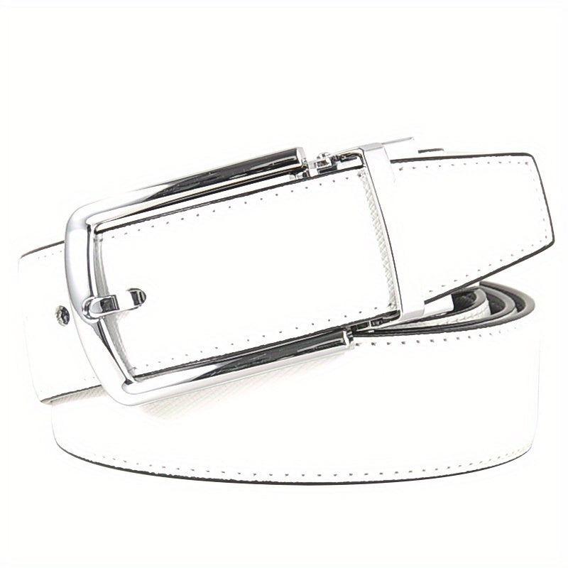Men's Leather Business Belt Square Pin Buckle Waist Strap Belt