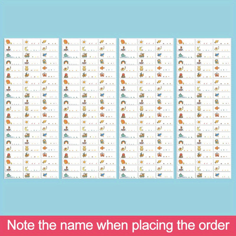 240pcs Custom Name Stickers Waterproof Personalized Labels MEDIUM Size 3x1