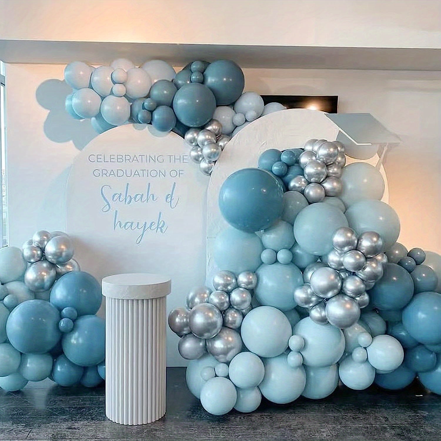 136pcs Ice & Silvery Balloons for Party Decoration