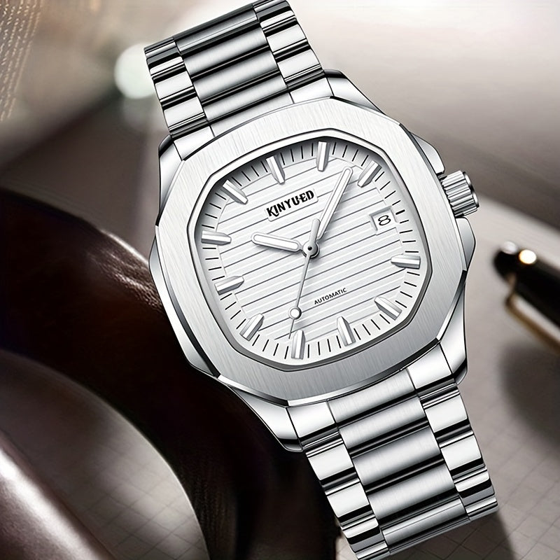 Boys Casual Mechanical Watch Stainless Steel Strap Waterproof