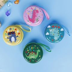 Kid's Dino Print Keychain Storage Bag with Zipper