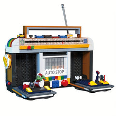 554pcs Retro Radio Building Blocks Toy Home Decor Holiday Party Decoration