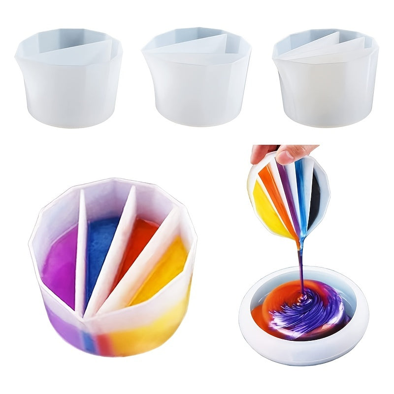 Fluid Art Split Cup 4 Pcs Reusable Silicone Split Pouring Cup